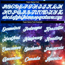 Load image into Gallery viewer, Custom Women's Galactic White-Light Blue 3D V-Neck Cropped Baseball Jersey