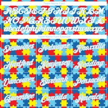 Load image into Gallery viewer, Custom Women's Autism Awareness Puzzle Pieces White-Light Blue 3D V-Neck Cropped Baseball Jersey