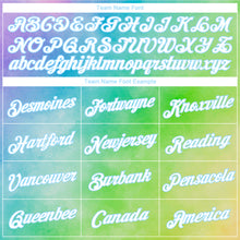 Load image into Gallery viewer, Custom Women's Tie Dye White-Light Blue Rainbow 3D V-Neck Cropped Baseball Jersey