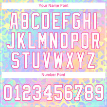 Load image into Gallery viewer, Custom Women's Pink White Leopard 3D V-Neck Cropped Baseball Jersey