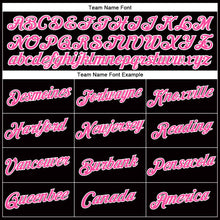 Load image into Gallery viewer, Custom Women's Black Pink-White V-Neck Cropped Baseball Jersey