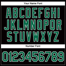 Load image into Gallery viewer, Custom Women's Black Kelly Green-White V-Neck Cropped Baseball Jersey