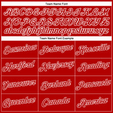 Load image into Gallery viewer, Custom Women's Red Red-White V-Neck Cropped Baseball Jersey