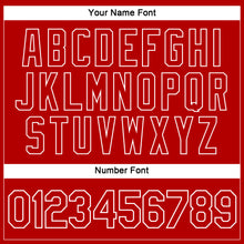 Load image into Gallery viewer, Custom Women's Red Red-White V-Neck Cropped Baseball Jersey