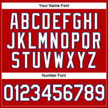 Load image into Gallery viewer, Custom Women's Red White-Royal V-Neck Cropped Baseball Jersey