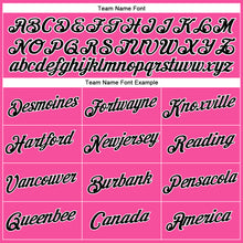 Load image into Gallery viewer, Custom Women's Pink Black-White V-Neck Cropped Baseball Jersey