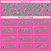 Load image into Gallery viewer, Custom Women's Pink Kelly Green-White V-Neck Cropped Baseball Jersey