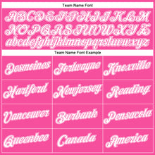 Load image into Gallery viewer, Custom Women's Pink White V-Neck Cropped Baseball Jersey