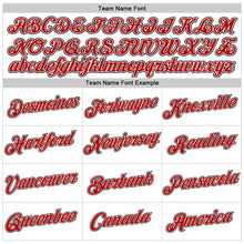 Load image into Gallery viewer, Custom Women's White Red-Black V-Neck Cropped Baseball Jersey