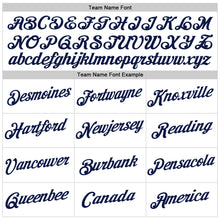 Load image into Gallery viewer, Custom Women's White Navy V-Neck Cropped Baseball Jersey