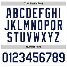 Load image into Gallery viewer, Custom Women's White Navy V-Neck Cropped Baseball Jersey