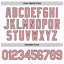 Load image into Gallery viewer, Custom Women's White Medium Pink-Black V-Neck Cropped Baseball Jersey