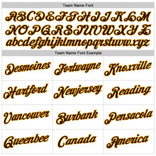 Load image into Gallery viewer, Custom Women's White Brown-Gold V-Neck Cropped Baseball Jersey