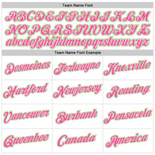 Load image into Gallery viewer, Custom Women's White Neon Green-Pink V-Neck Cropped Baseball Jersey