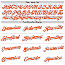 Load image into Gallery viewer, Custom Women's White Light Blue-Orange V-Neck Cropped Baseball Jersey