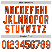 Load image into Gallery viewer, Custom Women's White Orange-Black V-Neck Cropped Baseball Jersey