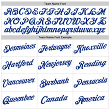 Load image into Gallery viewer, Custom Women's White Red-Royal V-Neck Cropped Baseball Jersey