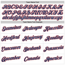 Load image into Gallery viewer, Custom Women's White Navy-Red V-Neck Cropped Baseball Jersey