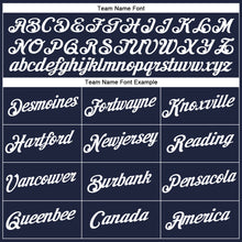 Load image into Gallery viewer, Custom Women's Navy White V-Neck Cropped Baseball Jersey