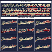 Load image into Gallery viewer, Custom Women's Navy Vintage USA Flag-Cream V-Neck Cropped Baseball Jersey