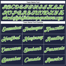 Load image into Gallery viewer, Custom Women's Navy Neon Green-White V-Neck Cropped Baseball Jersey