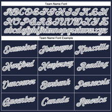 Load image into Gallery viewer, Custom Women's Navy Gray-White V-Neck Cropped Baseball Jersey