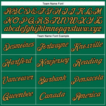 Load image into Gallery viewer, Custom Women's Kelly Green Old Gold-Black V-Neck Cropped Baseball Jersey