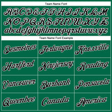 Load image into Gallery viewer, Custom Women's Kelly Green Black-White V-Neck Cropped Baseball Jersey