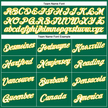 Load image into Gallery viewer, Custom Women's Kelly Green White-Gold V-Neck Cropped Baseball Jersey