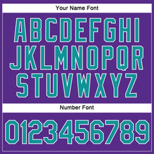 Load image into Gallery viewer, Custom Women's Purple Aqua-White V-Neck Cropped Baseball Jersey