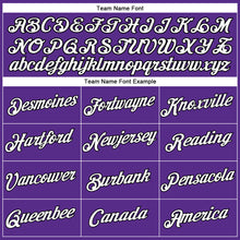 Load image into Gallery viewer, Custom Women's Purple White-Black V-Neck Cropped Baseball Jersey