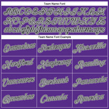 Load image into Gallery viewer, Custom Women's Purple Black White-Gray V-Neck Cropped Baseball Jersey