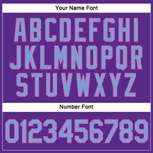 Load image into Gallery viewer, Custom Women's Purple Light Blue-Pink V-Neck Cropped Baseball Jersey