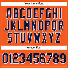 Load image into Gallery viewer, Custom Women's Orange Navy-White V-Neck Cropped Baseball Jersey