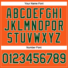 Load image into Gallery viewer, Custom Women's Orange Green-White V-Neck Cropped Baseball Jersey