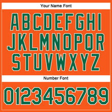 Load image into Gallery viewer, Custom Women's Orange Kelly Green-White V-Neck Cropped Baseball Jersey