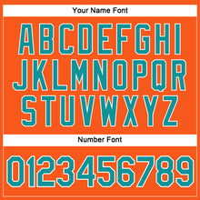 Load image into Gallery viewer, Custom Women's Orange Aqua-White V-Neck Cropped Baseball Jersey