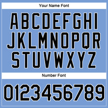 Load image into Gallery viewer, Custom Women's Light Blue Black-White V-Neck Cropped Baseball Jersey