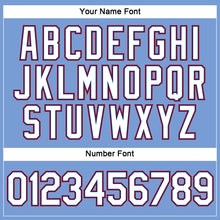 Load image into Gallery viewer, Custom Women's Light Blue White Royal-Red V-Neck Cropped Baseball Jersey