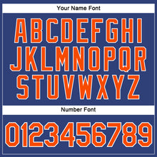 Load image into Gallery viewer, Custom Women's Royal Orange-White V-Neck Cropped Baseball Jersey