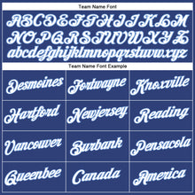 Load image into Gallery viewer, Custom Women's Royal White-Light Blue V-Neck Cropped Baseball Jersey