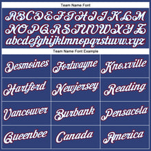 Load image into Gallery viewer, Custom Women's Royal White-Red V-Neck Cropped Baseball Jersey