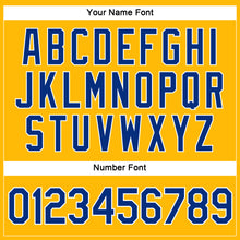 Load image into Gallery viewer, Custom Women's Gold Royal-White V-Neck Cropped Baseball Jersey