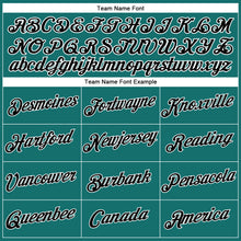 Load image into Gallery viewer, Custom Women's Aqua Black-White V-Neck Cropped Baseball Jersey