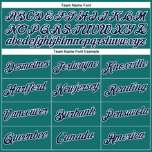 Load image into Gallery viewer, Custom Women's Aqua Navy-White V-Neck Cropped Baseball Jersey