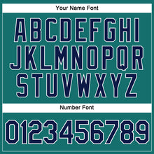 Load image into Gallery viewer, Custom Women's Aqua Navy-White V-Neck Cropped Baseball Jersey