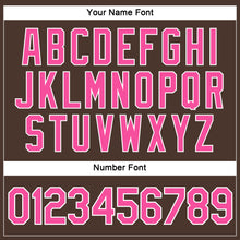 Load image into Gallery viewer, Custom Women's Brown Pink-White V-Neck Cropped Baseball Jersey