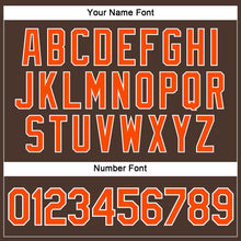 Load image into Gallery viewer, Custom Women's Brown Orange-White V-Neck Cropped Baseball Jersey