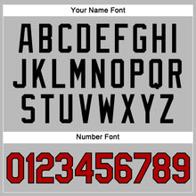 Load image into Gallery viewer, Custom Women's Gray Red-Black V-Neck Cropped Baseball Jersey