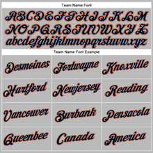 Load image into Gallery viewer, Custom Women's Gray Black Powder Blue-Orange V-Neck Cropped Baseball Jersey